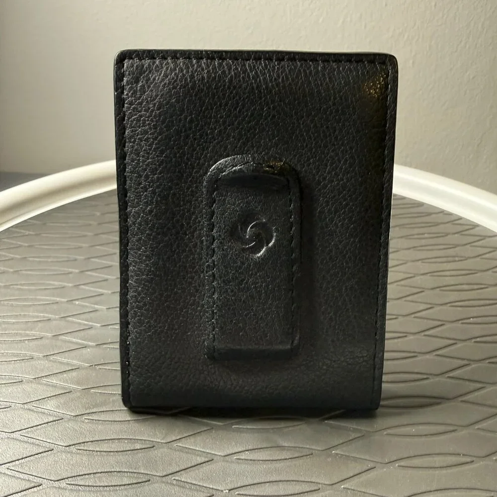 Leather Card Case Wallet w/ Money Clip